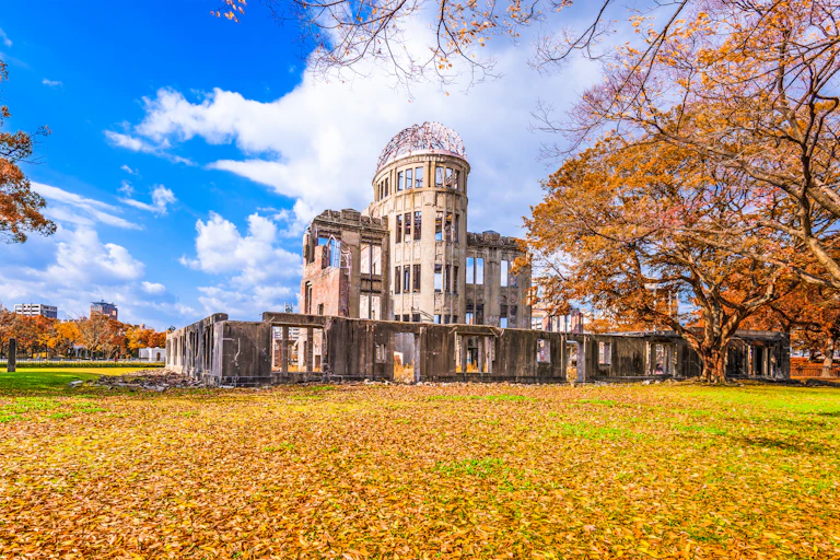 A domed building during autumn