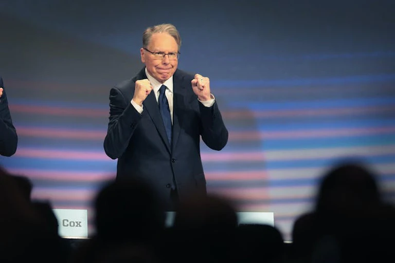 Wayne LaPierre, NRA vice president and CEO attends the NRA annual meeting of members at the 148th NRA Annual Meetings & Exhibits on April 27, 2019 in Indianapolis, Indiana.