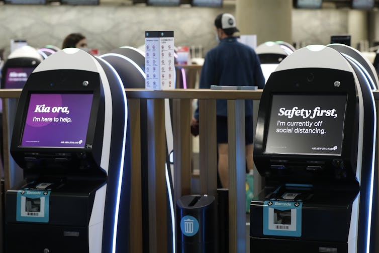 Check in machines at airport