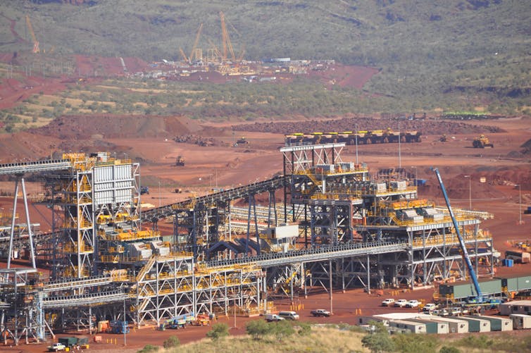 Construction development over a mine.