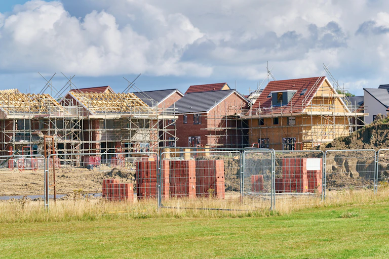 Houses under construction