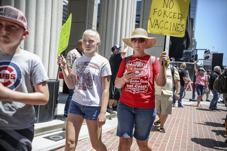 A re-open rally in San Diego, Calif.