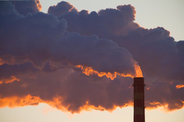 CO2 is released in industrial emissions