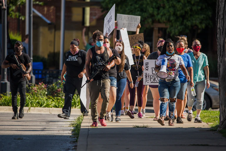 People marching in Black Lives Matter protest