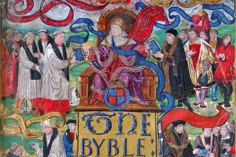 A photograph of the Great Bible's title page