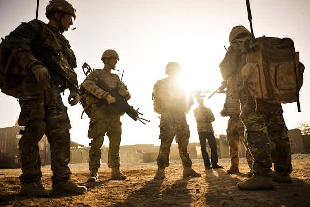 A group of soldiers in Afghanistan.