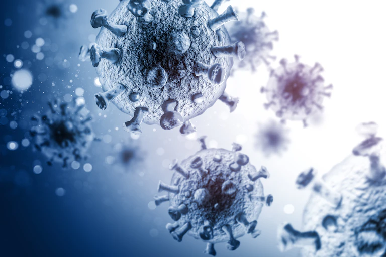 coronavirus particles in the air