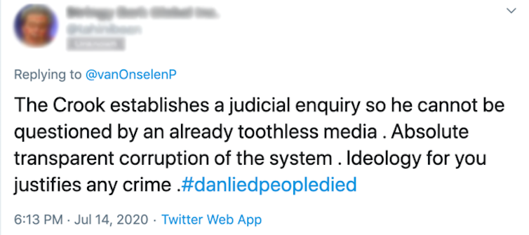 The story of #DanLiedPeopleDied: how a hashtag reveals Australia's 'information disorder' problem