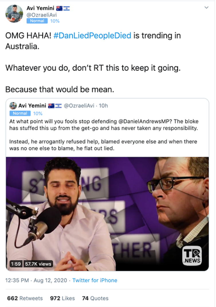 The story of #DanLiedPeopleDied: how a hashtag reveals Australia's 'information disorder' problem