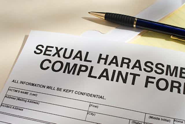 A blank sexual harassment complaint form