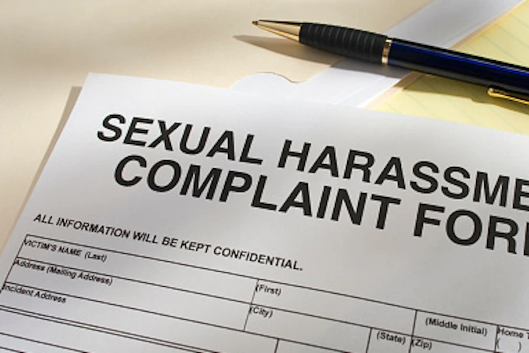 A blank sexual harassment complaint form