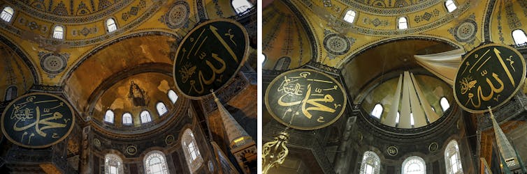 Hagia Sophia has been converted back into a mosque, but the veiling of its figural icons is not a Muslim tradition