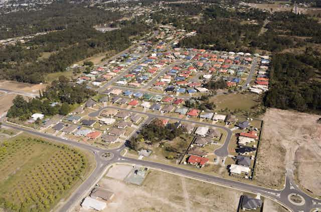 Aerial view of housing development in Queensland