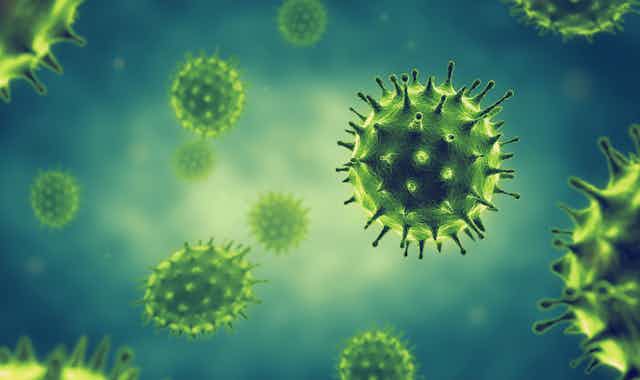 Computer generated image of viruses