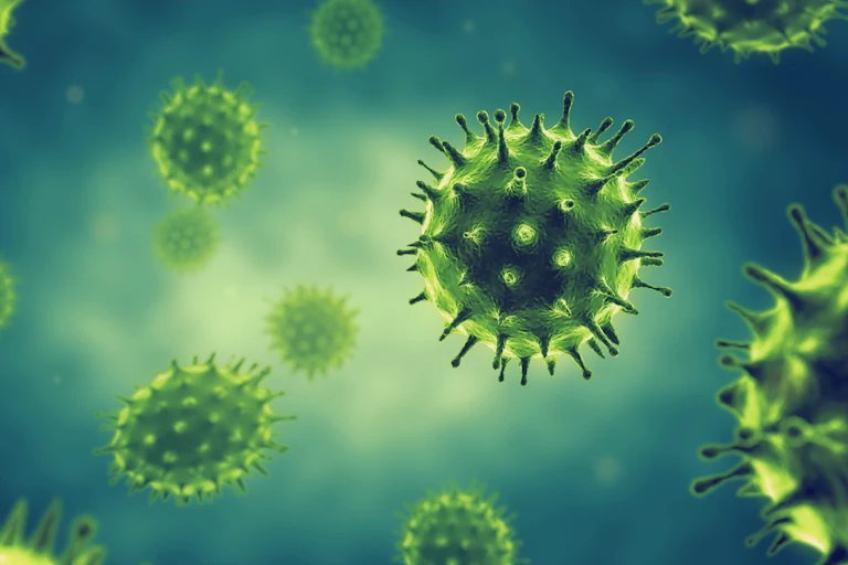 Computer generated image of viruses