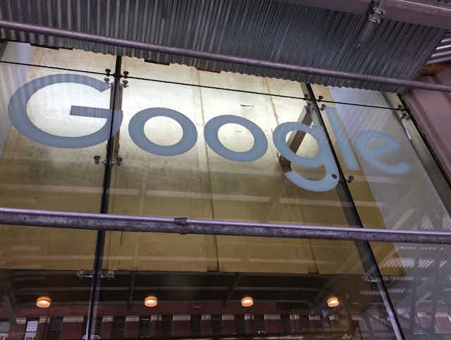 Google logo on building