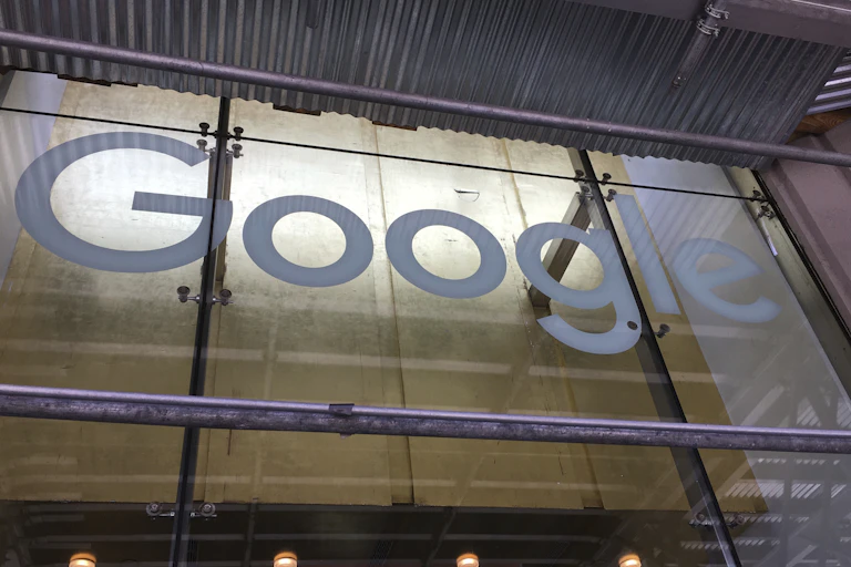 Google logo on building