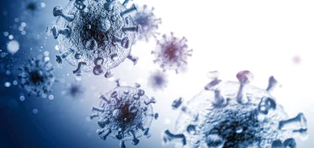 coronavirus particles in the air
