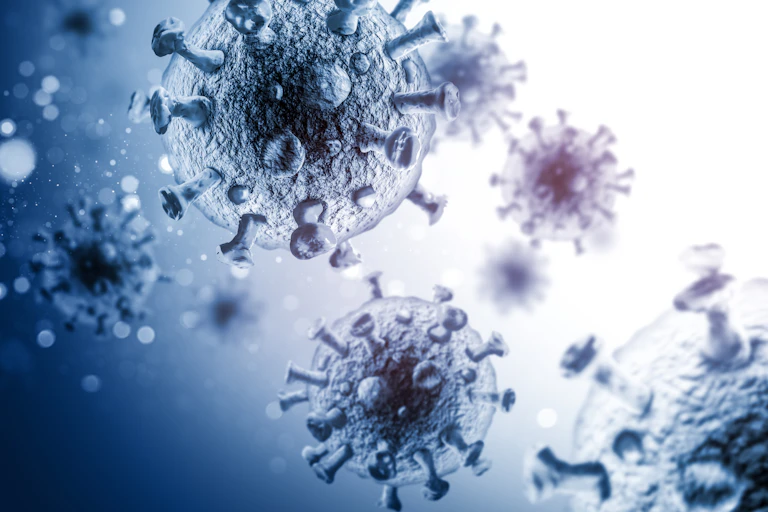 coronavirus particles in the air