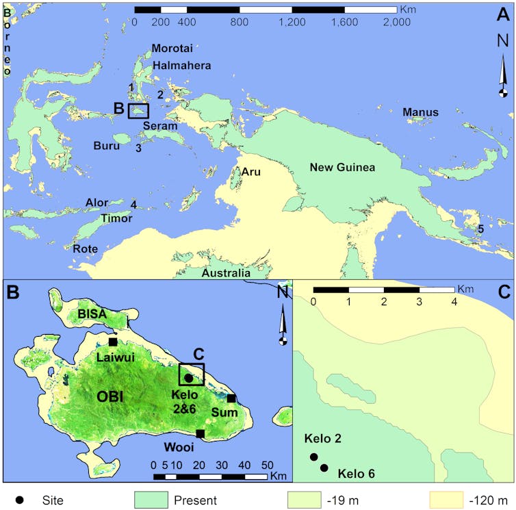 Map of Obi and surrounding islands