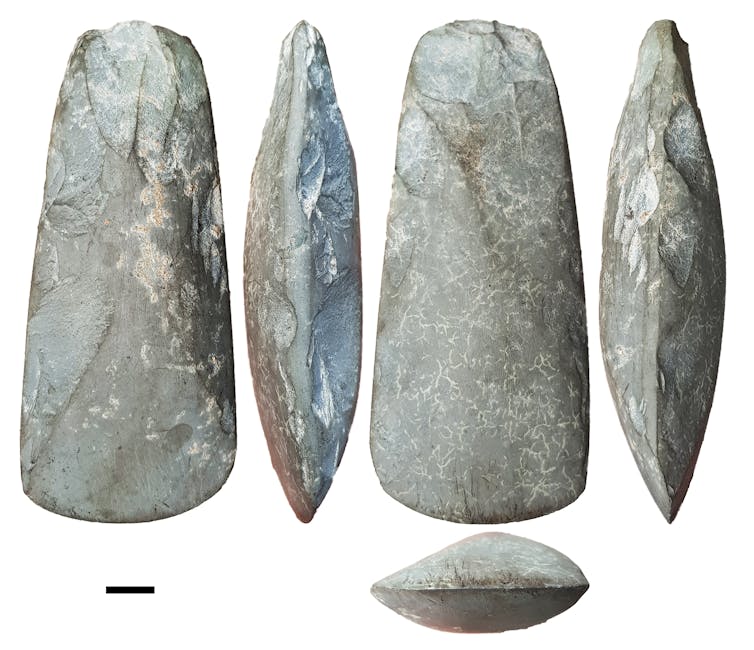 Various views of stone axes