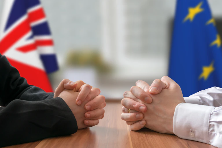 UK and EU negotiators at the table.