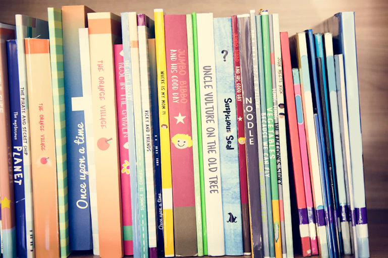 books in a bookshelf