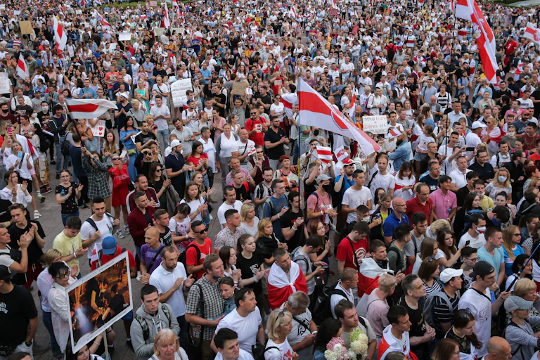 Opposition protesters in Minsk