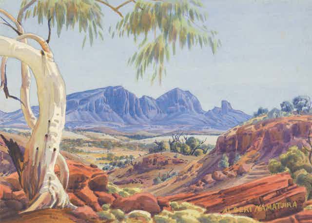 Landscape painting of Australian outback