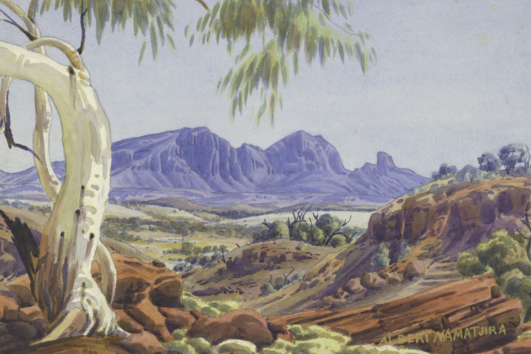 Landscape painting of Australian outback