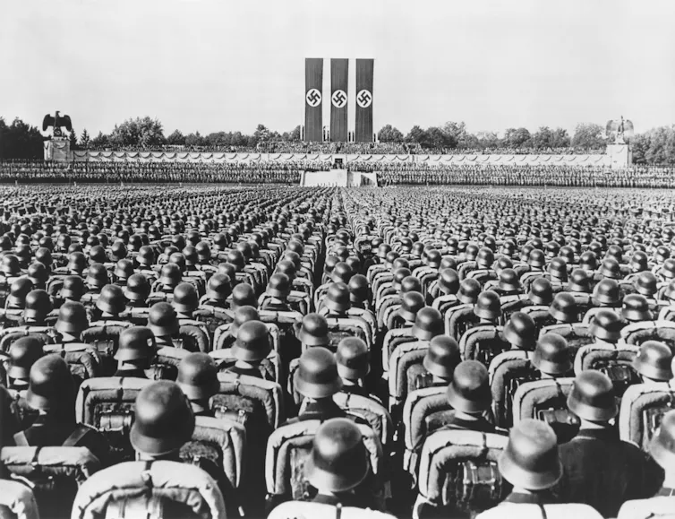 Nazi German Soldiers at the 1936 Nuremberg Rally, September 1936.
