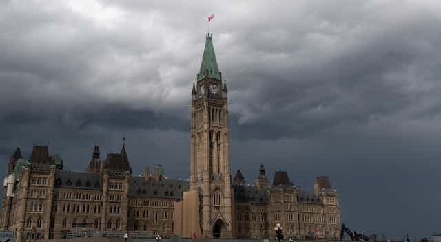 Storm clouds over Parliament