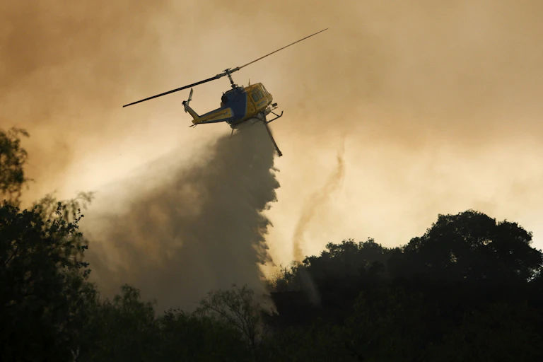 A fire tornado formed in a wildfire in 2013.