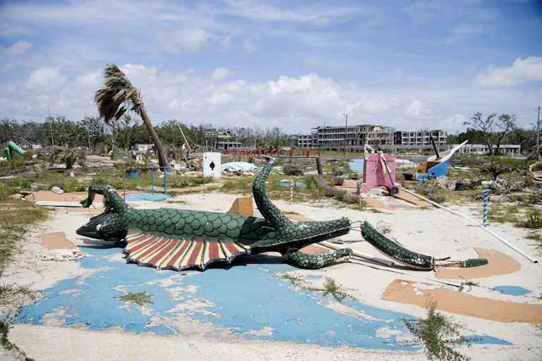 Demolished miniature golf course in Biloxi , Sept. 15, 2005.