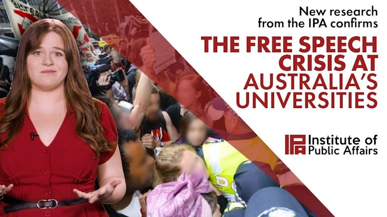 Screen grab from IPA YouTube video on 'The Free Speech Crisis at Australia's Universities