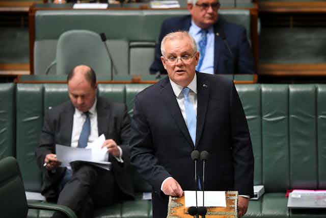 Scott Morrison speaking during question time