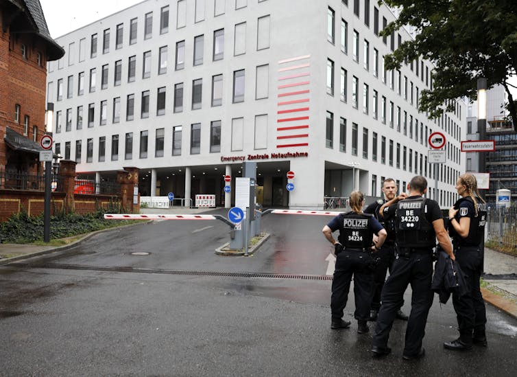 The outside of the Charite hospital in Berlin, Germany.