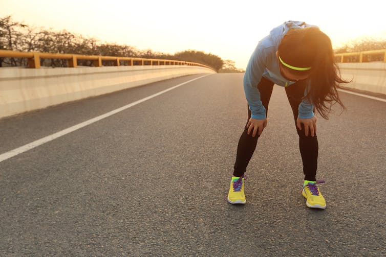 Exhausted runner