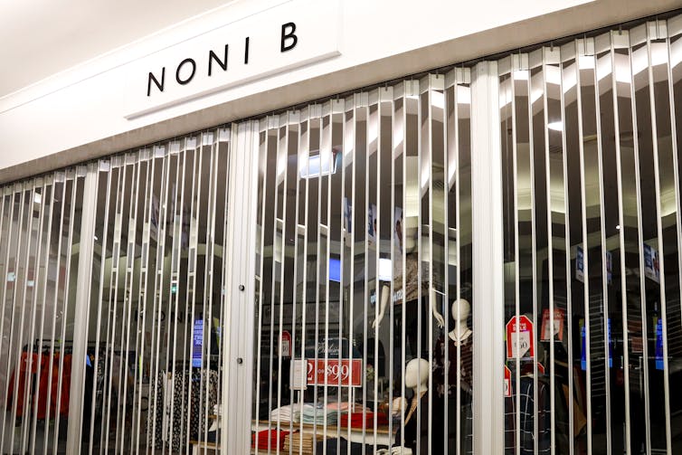 A closed  Noni B store in Brisbane.