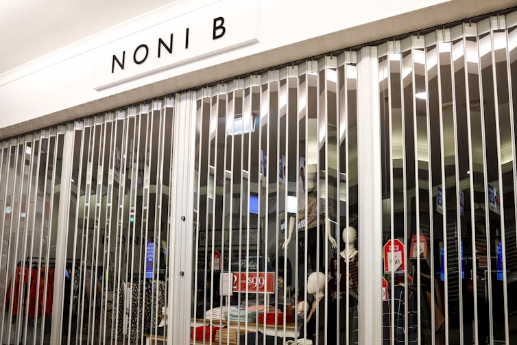 A closed Noni B store in Brisbane.
