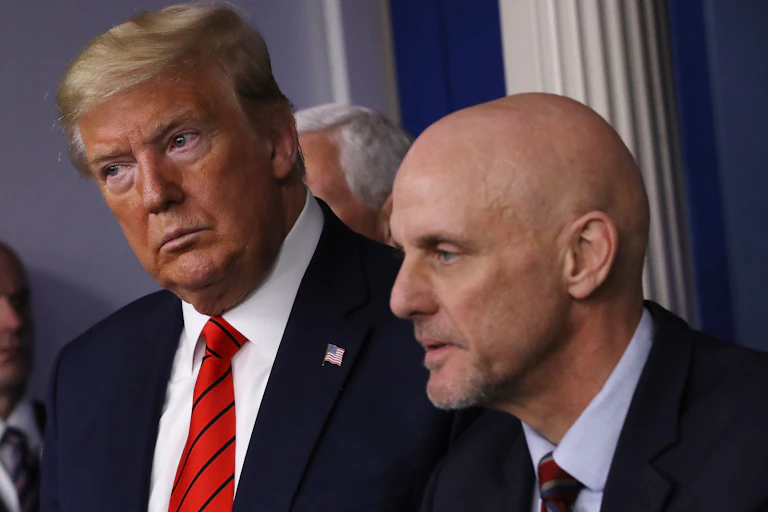 President Trump and Stephen Hahn, FDA commissioner.