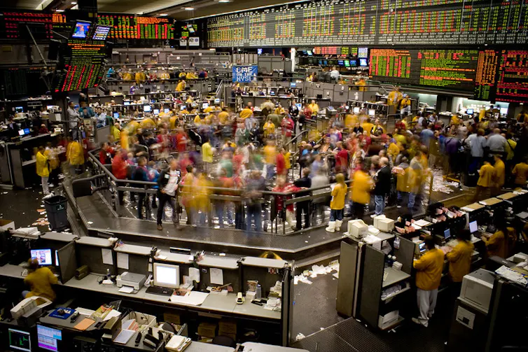 Open out-cry trading on the Chicago Mercantile Exchange
