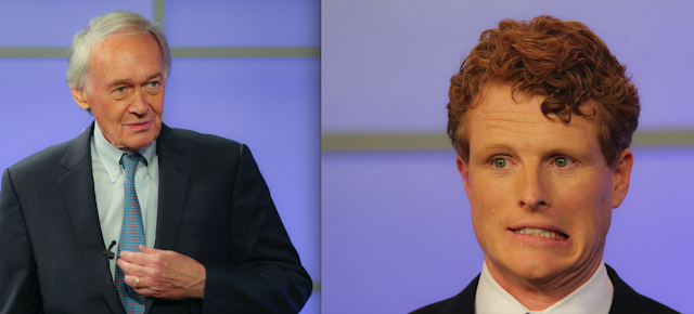 Ed Markey and Joe Kennedy square off during a debate.