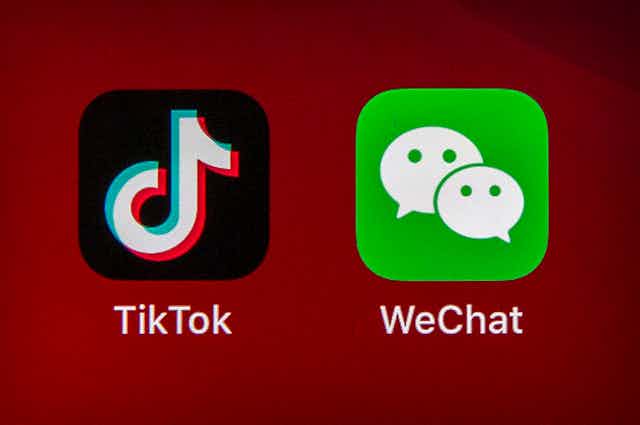 TikTok and WeChat smartphone icons