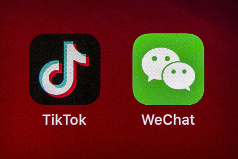 TikTok and WeChat smartphone icons