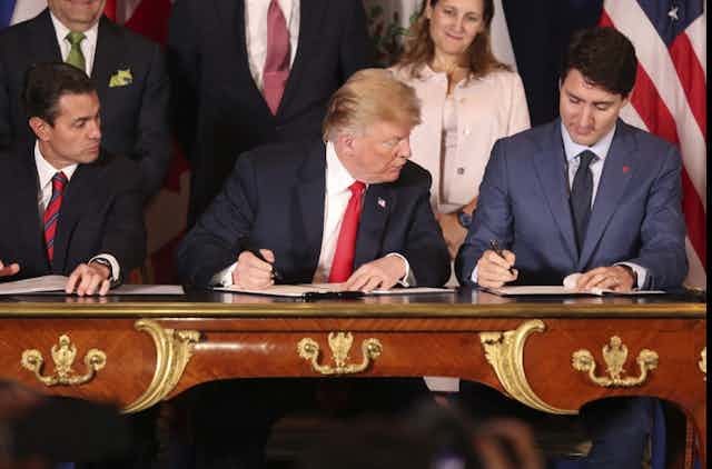 Signature de l'Accord Canada Etats-Unis Mexique à Buenos Aires en Argentine en marge du G20