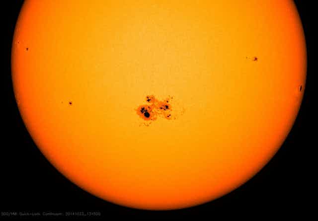 Darks spots on the surface of the Sun
