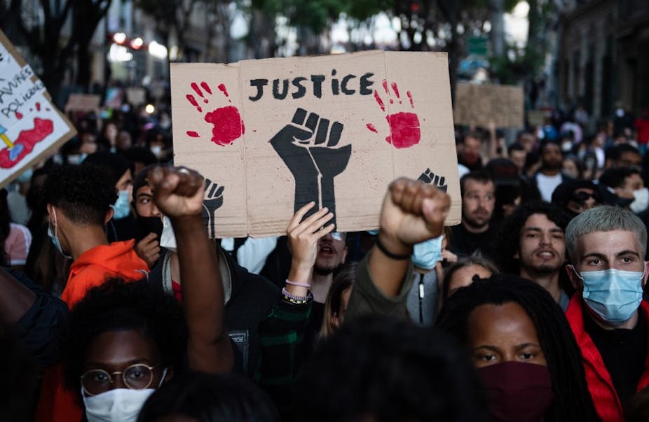 Manifestations en solidarité avec 'Black Lives Matter' ici à Marseille le 3 juin 2020. 