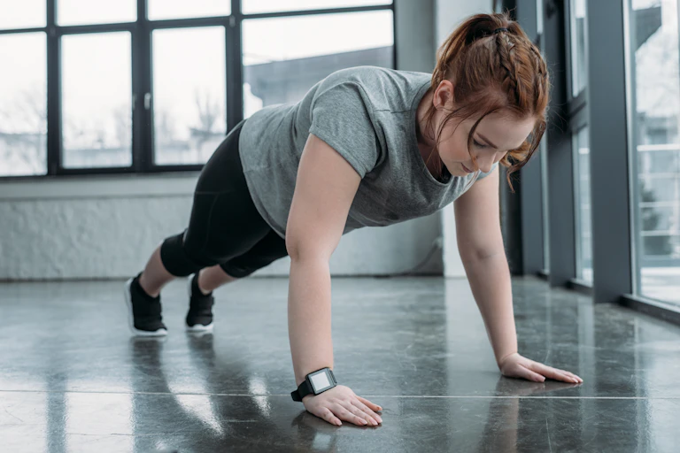 Woman doing a plank.