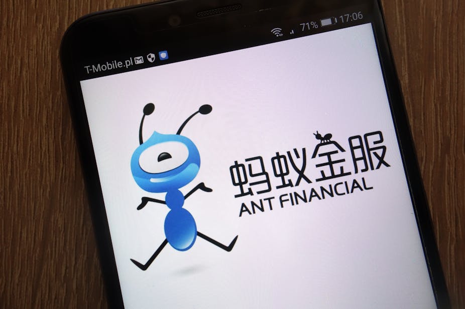 Smartphone with Ant Financial logo